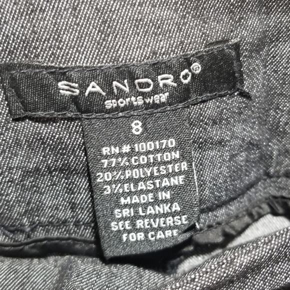 Sandro Pant High Waist Wide Leg Black Dress Pants sz 8 - Picture 4 of 8